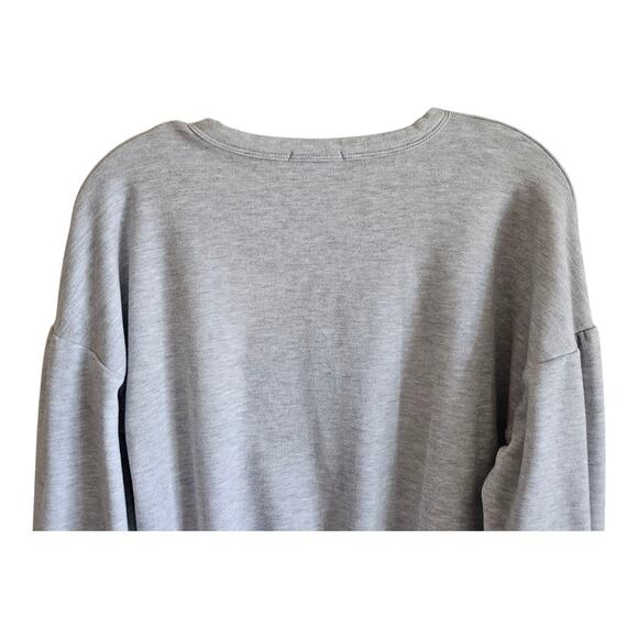 EVEREVE Women XS Sweatshirt Light Gray Long Sleeve Wide Cuff with Snaps 36" - Picture 5 of 6